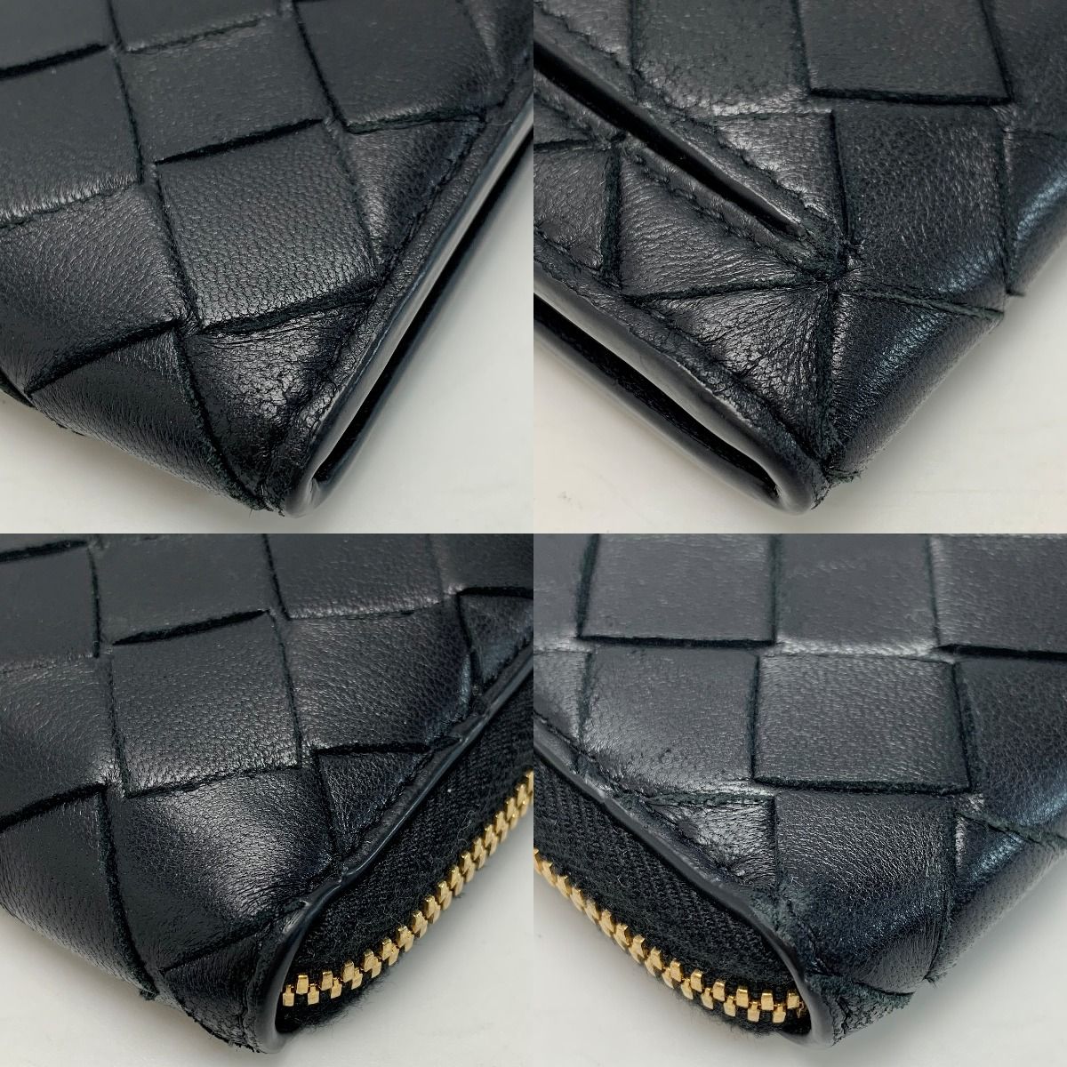 Bottega Veneta Intrecciato Long Wallet Black with Cloth Bag