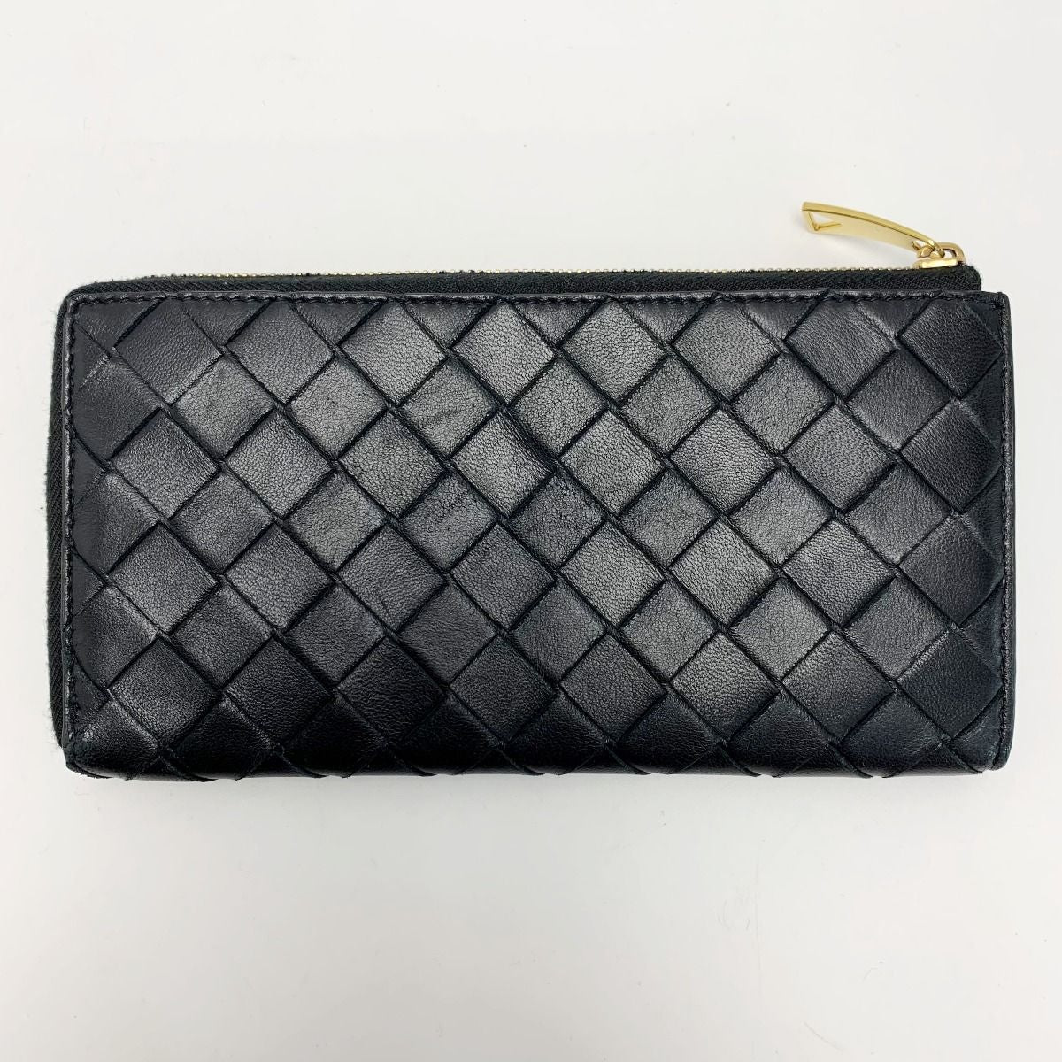 Bottega Veneta Intrecciato Long Wallet Black with Cloth Bag