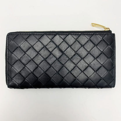 Bottega Veneta Intrecciato Long Wallet Black with Cloth Bag