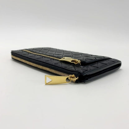 Bottega Veneta Intrecciato Long Wallet Black with Cloth Bag