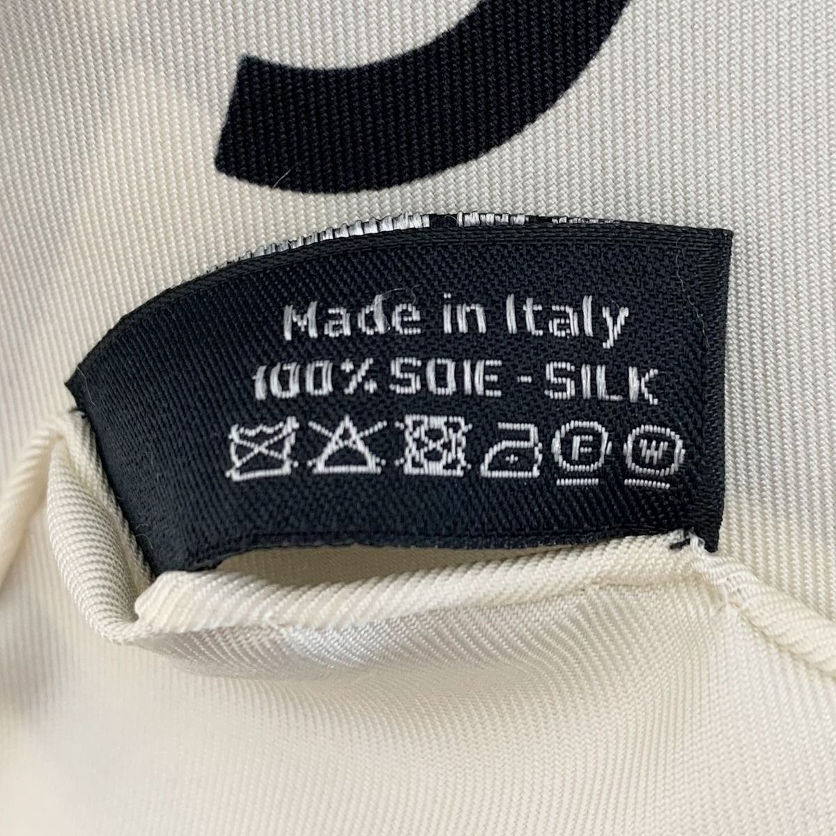 Chanel Block Check Coco Mark White X Black Scarf Ladies