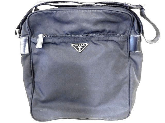 Prada Shoulder Bag - Nylon Black Crossbody Triangle Logo Plate Men Women □ 7K