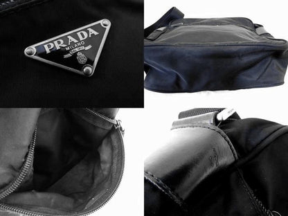 Prada Shoulder Bag - Nylon Black Crossbody Triangle Logo Plate Men Women □ 7K