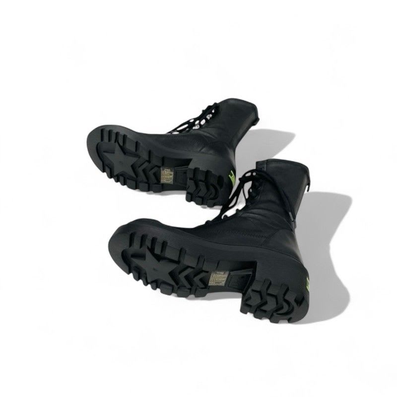 Christian Dior Arcade Boots Short Shoes Leather Black Logo Lace Up