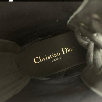Christian Dior Arcade Boots Short Shoes Leather Black Logo Lace Up