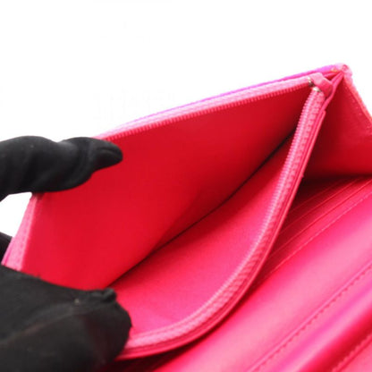 Chanel Shoulder Bag Matelasse Fuchsia Pink Fabric Matelasse Chain Wallet Ladies