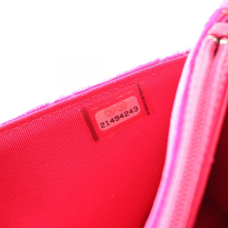Chanel Shoulder Bag Matelasse Fuchsia Pink Fabric Matelasse Chain Wallet Ladies