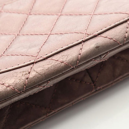 Chanel Shoulder Bag 2.55 Matelasse W Flap Metallic Light Purple Leather 2.55