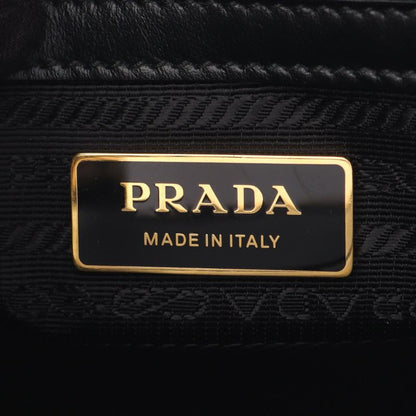Prada Tote Bag Triangolo Jacqu Symbol Embroidery Small 1ba354 Beige/black