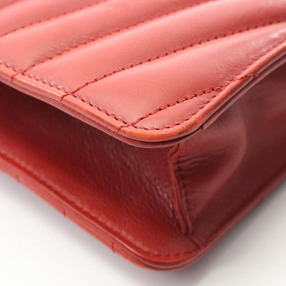 Chanel Shoulder Bag Bias Stitch Red Lambskin Bias Stitch Chain Shoulder Women
