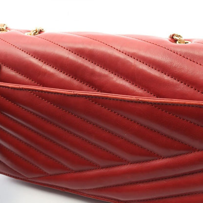 Chanel Shoulder Bag Bias Stitch Red Lambskin Bias Stitch Chain Shoulder Women