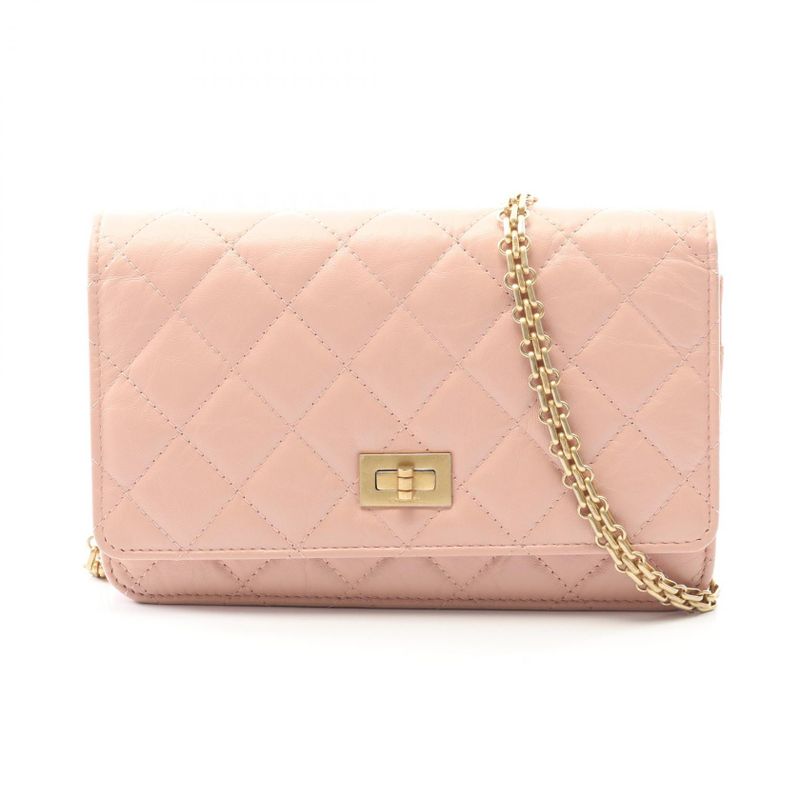 Chanel Shoulder Bag 2.55 Matelasse Light Pink Leather 2.55 Matelasse Chain