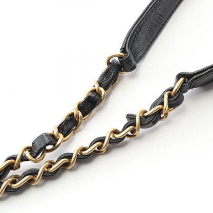 Chanel Shoulder Bag Deauville Black Caviar Skin (grained Calf) Deauville Logo