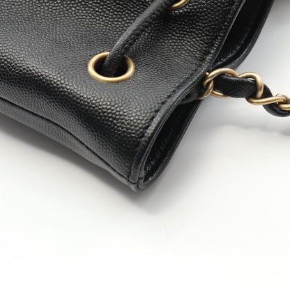 Chanel Shoulder Bag Deauville Black Caviar Skin (grained Calf) Deauville Logo