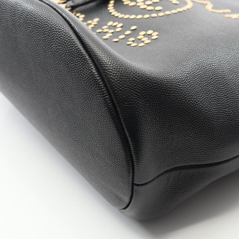 Chanel Shoulder Bag Deauville Black Caviar Skin (grained Calf) Deauville Logo