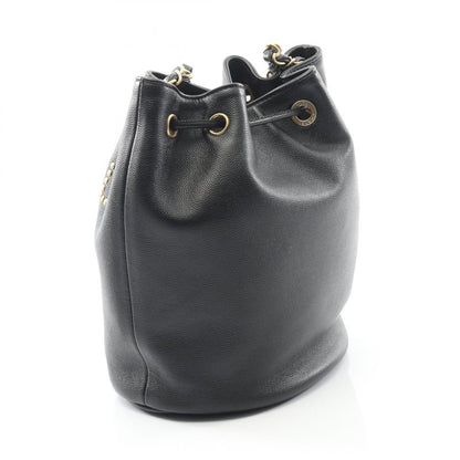 Chanel Shoulder Bag Deauville Black Caviar Skin (grained Calf) Deauville Logo