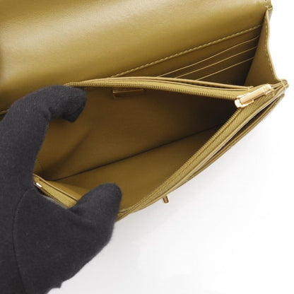 Chanel Shoulder Bag Matelasse Moss Green Lambskin Matelasse Chain Wallet Ladies