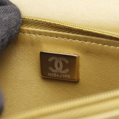 Chanel Shoulder Bag Matelasse Moss Green Lambskin Matelasse Chain Wallet Ladies