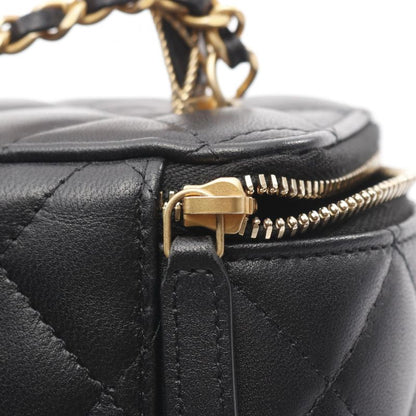 Chanel Shoulder Bag Matelasse Black Lambskin Matelasse Vanity 2way Chain
