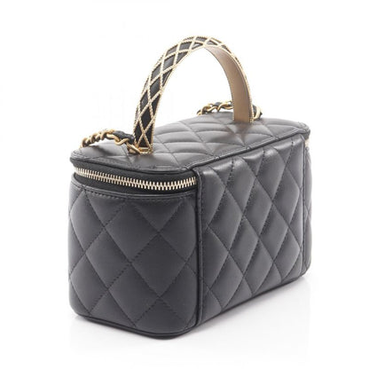 Chanel Shoulder Bag Matelasse Black Lambskin Matelasse Vanity 2way Chain