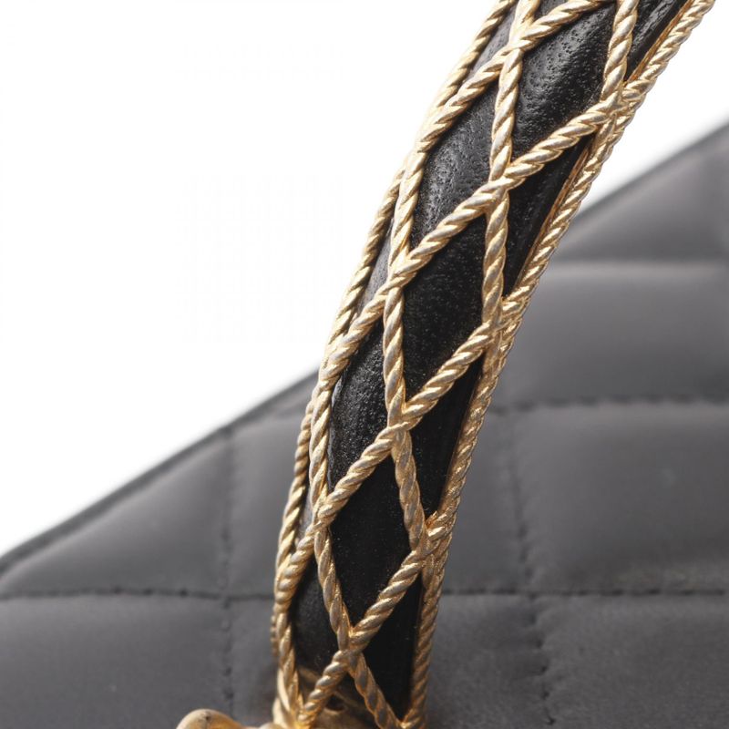 Chanel Shoulder Bag Matelasse Black Lambskin Matelasse Vanity 2way Chain