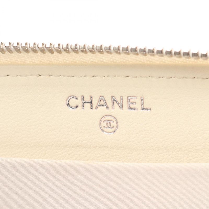 Chanel Round Long Wallet Coco Mark Black Leather Coco Mark Round Long Wallet