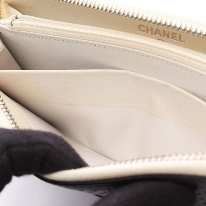 Chanel Round Long Wallet Coco Mark Black Leather Coco Mark Round Long Wallet