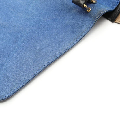 Celine Handbag Trapeze Medium 169542 Black/blue/beige Leather Suede Trapeze