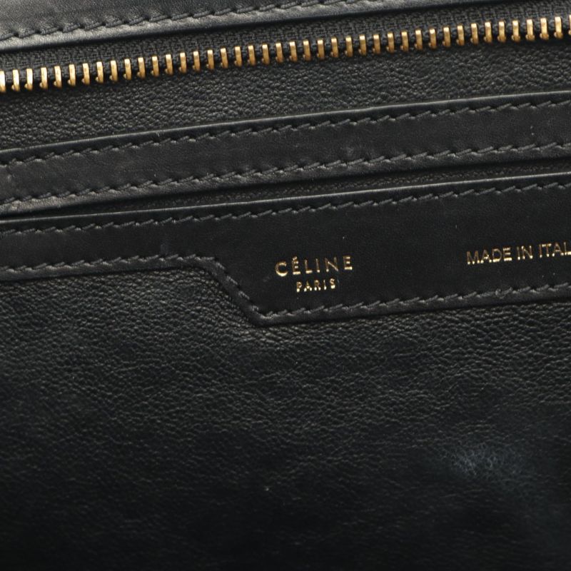 Celine Handbag Trapeze Medium 169542 Black/blue/beige Leather Suede Trapeze