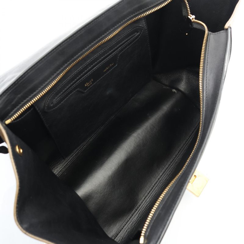 Celine Handbag Trapeze Medium 169542 Black/blue/beige Leather Suede Trapeze