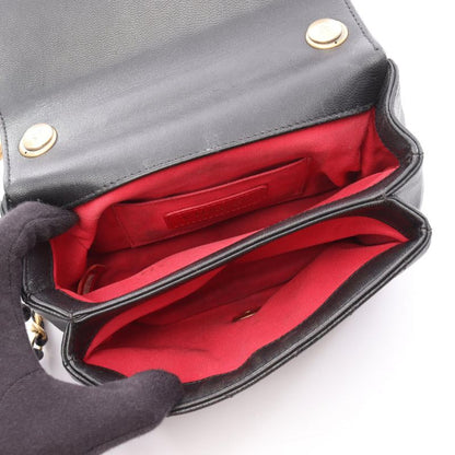 Chanel Shoulder Bag Chevron V Stitch Top Handle Black Leather Chevron V Stitch