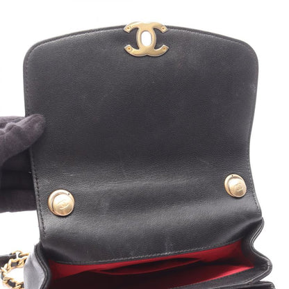 Chanel Shoulder Bag Chevron V Stitch Top Handle Black Leather Chevron V Stitch