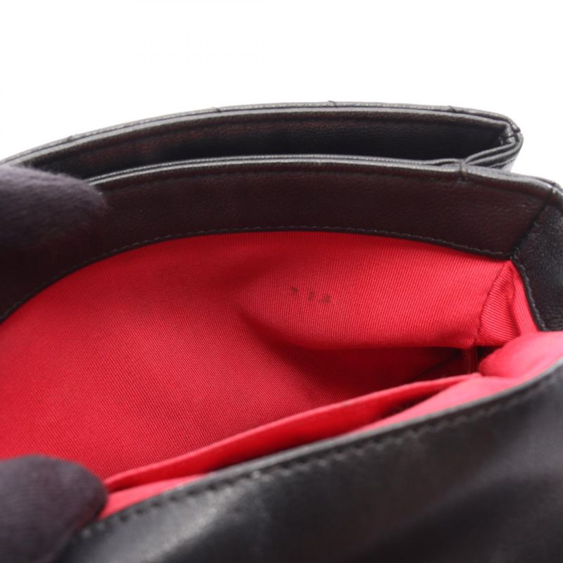 Chanel Shoulder Bag Chevron V Stitch Top Handle Black Leather Chevron V Stitch