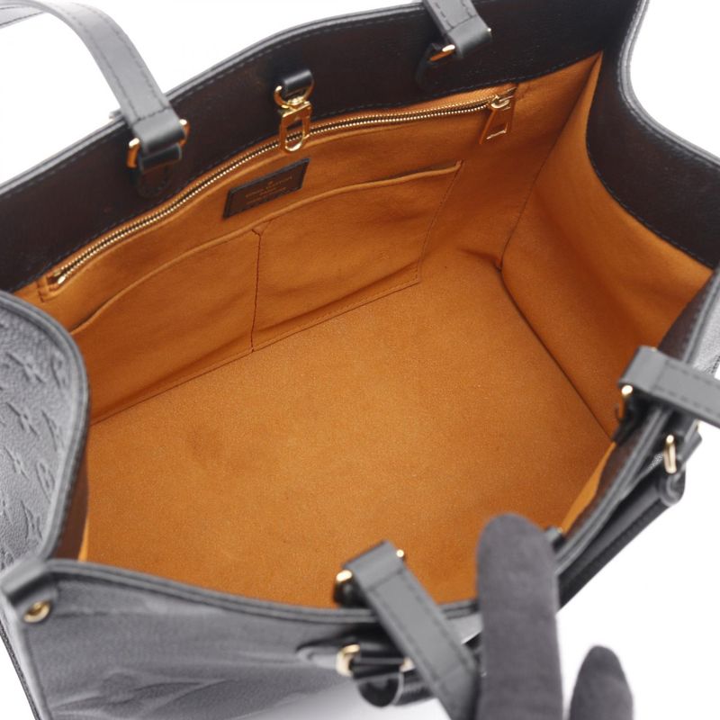 Louis Vuitton Tote Bag On The Go MM Monogram Empreinte Noir Black M45595 Noir