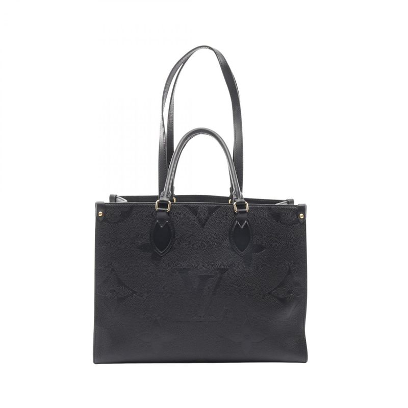 Louis Vuitton Tote Bag On The Go MM Monogram Empreinte Noir Black M45595 Noir