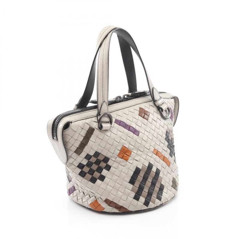 Bottega Veneta Handbag Intrecciato Gray/multi Leather Intrecciato 2-way Handbag