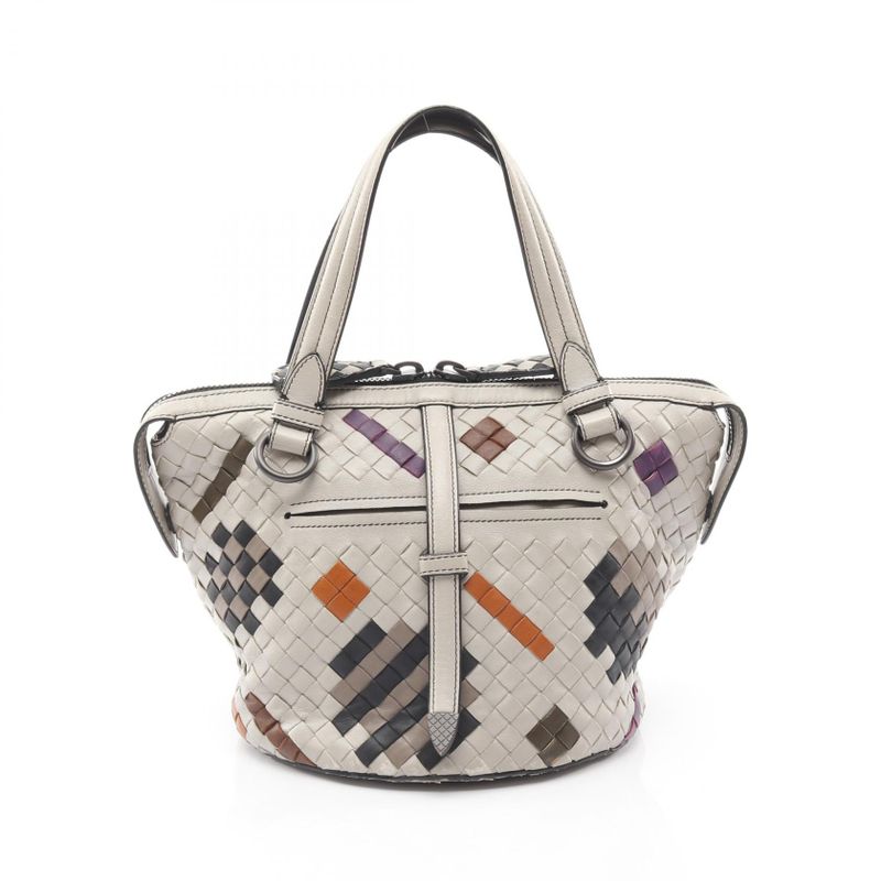 Bottega Veneta Handbag Intrecciato Gray/multi Leather Intrecciato 2-way Handbag