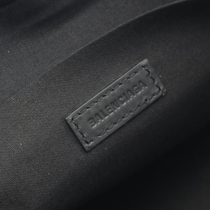 Balenciaga Second Bag Clutch Bag Navy Clip M 373834 Black Canvas Leather Navy