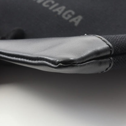 Balenciaga Second Bag Clutch Bag Navy Clip M 373834 Black Canvas Leather Navy