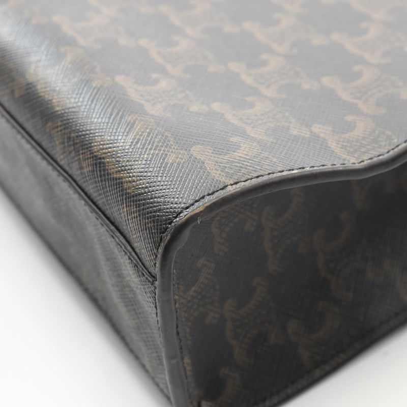 Celine Tote Bag Small Vertical Cabas Triomphe 191542 Tan PVC Coated Canvas