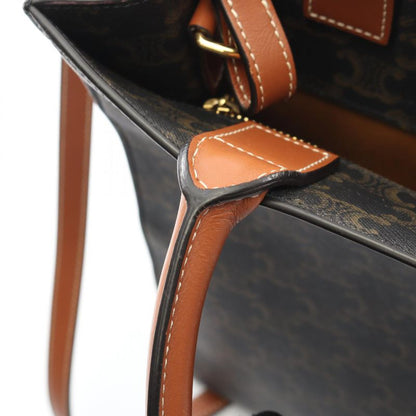 Celine Tote Bag Small Vertical Cabas Triomphe 191542 Tan PVC Coated Canvas