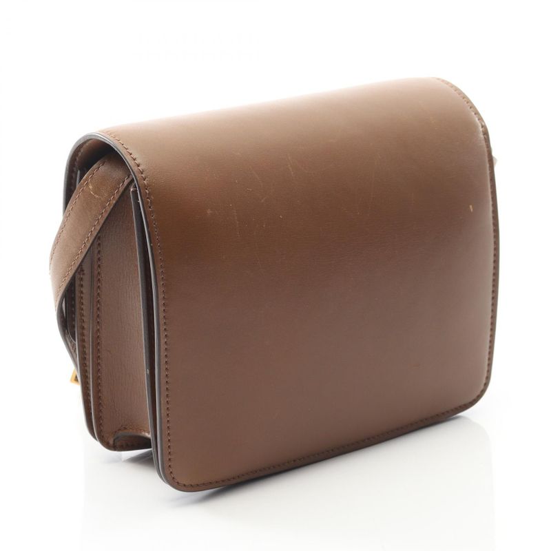 Celine Shoulder Bag Classic Box Small Brown Leather Classic Box Small Women