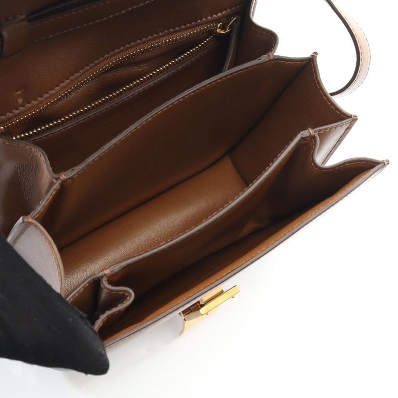 Celine Shoulder Bag Classic Box Small Brown Leather Classic Box Small Women