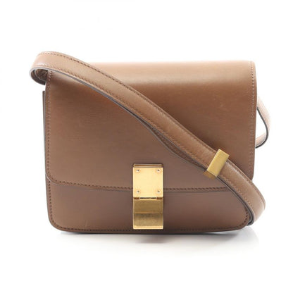 Celine Shoulder Bag Classic Box Small Brown Leather Classic Box Small Women