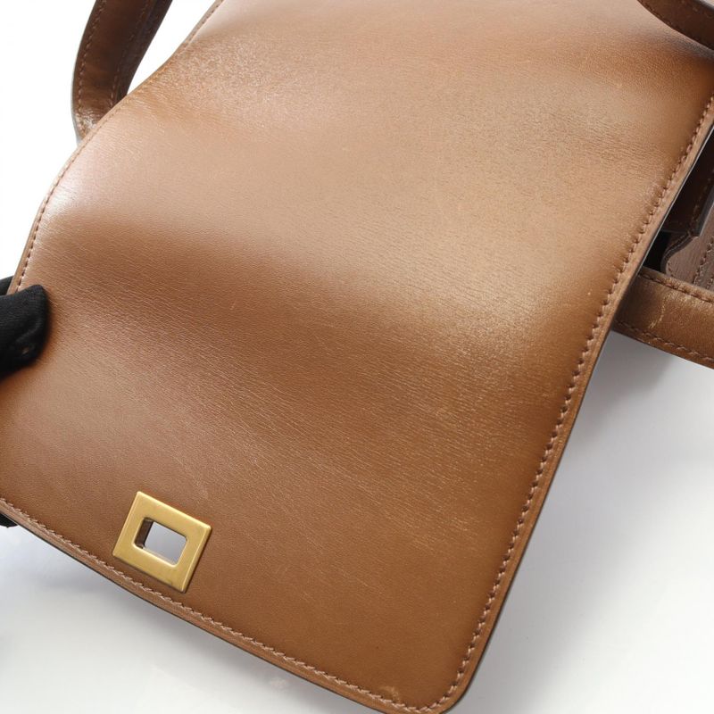 Celine Shoulder Bag Classic Box Small Brown Leather Classic Box Small Women