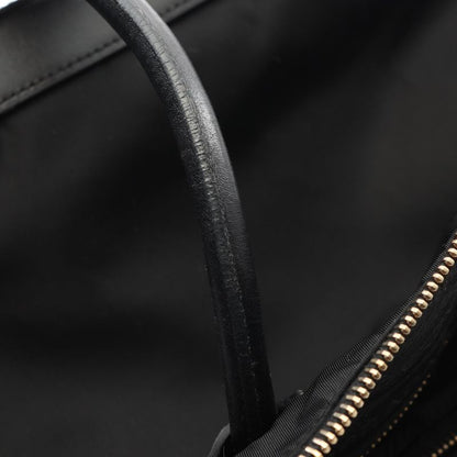 Prada Tote Bag Black Nylon Leather Triangle Logo Shoulder Bag Women Used B