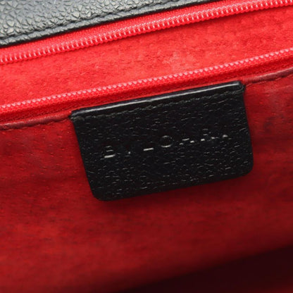 Bulgari Bvlgari Shoulder Bag Black Leather Oval One Shoulder Women Used B