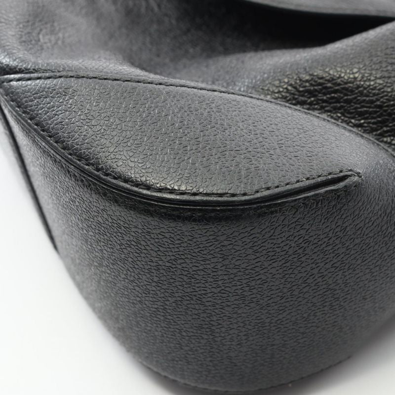 Bulgari Bvlgari Shoulder Bag Black Leather Oval One Shoulder Women Used B