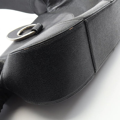 Bulgari Bvlgari Shoulder Bag Black Leather Oval One Shoulder Women Used B