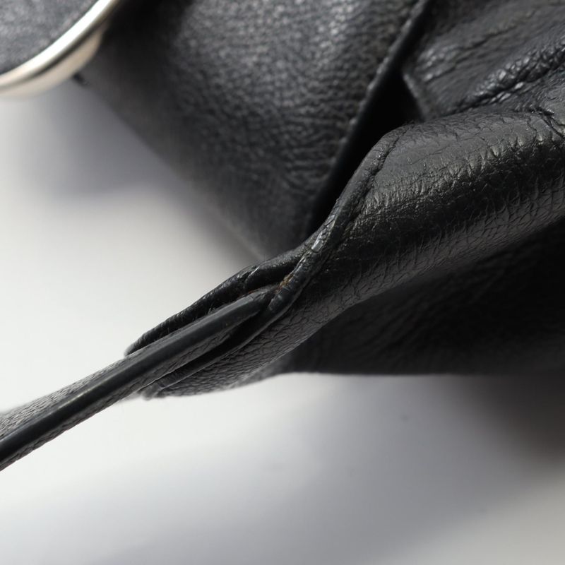 Bulgari Bvlgari Shoulder Bag Black Leather Oval One Shoulder Women Used B